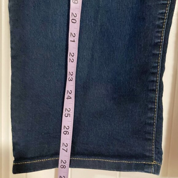 RICKI'S Plus-size dark blue denim capri pants VINTAGE sz 14 XL 1X XXL 2X capris - Picture 4 of 11